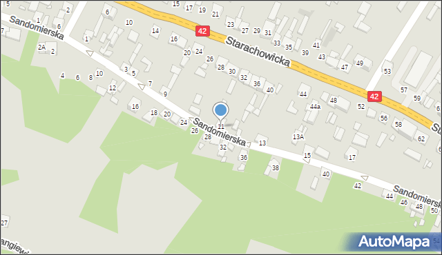 Wąchock, Sandomierska, 11, mapa Wąchock