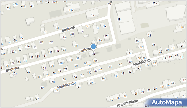 Wadowice, Sadowa, 34, mapa Wadowice
