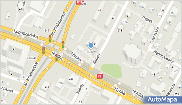 Warszawa, Sabały, 26, mapa Warszawy