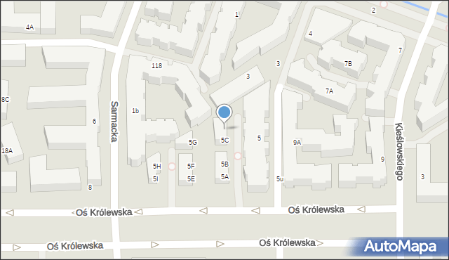 Warszawa, Sarmacka, 5D, mapa Warszawy