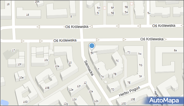 Warszawa, Sarmacka, 5K, mapa Warszawy