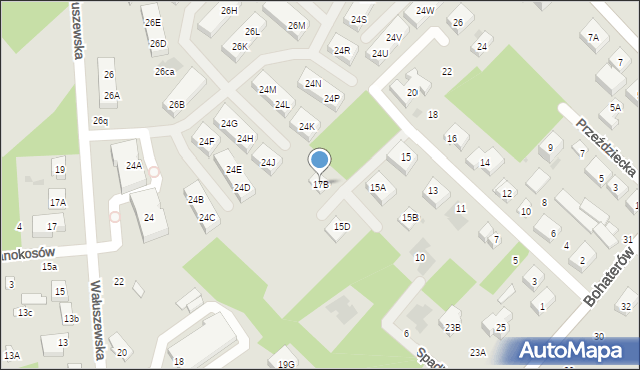 Warszawa, Sadkowska, 17B, mapa Warszawy