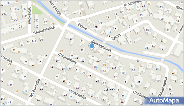 Warszawa, Samarytanka, 50, mapa Warszawy