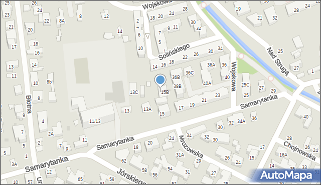 Warszawa, Samarytanka, 15C, mapa Warszawy