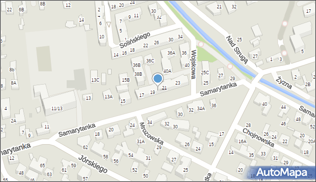 Warszawa, Samarytanka, 19A, mapa Warszawy