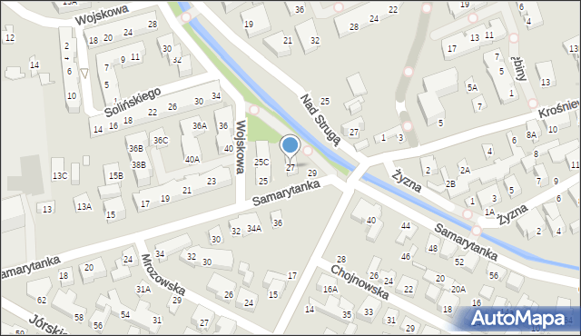 Warszawa, Samarytanka, 27, mapa Warszawy