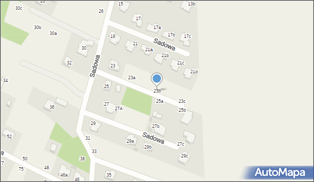Wąwał, Sadowa, 23b, mapa Wąwał