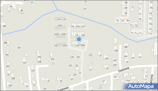 Wieliczka, Sadowa, 24c, mapa Wieliczka