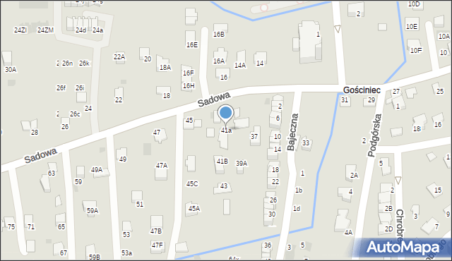 Wieliczka, Sadowa, 41a, mapa Wieliczka