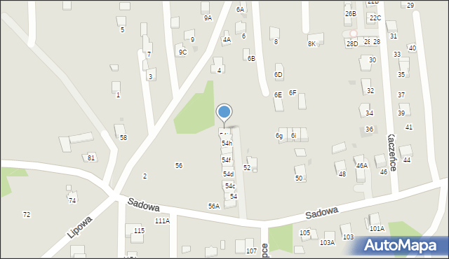 Wieliczka, Sadowa, 54k, mapa Wieliczka