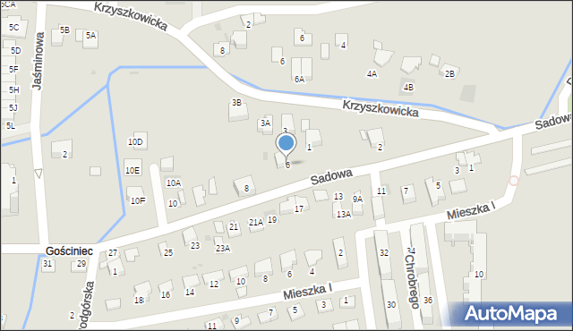 Wieliczka, Sadowa, 6, mapa Wieliczka