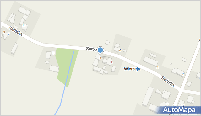 Wierzeja, Sarbska, 3, mapa Wierzeja