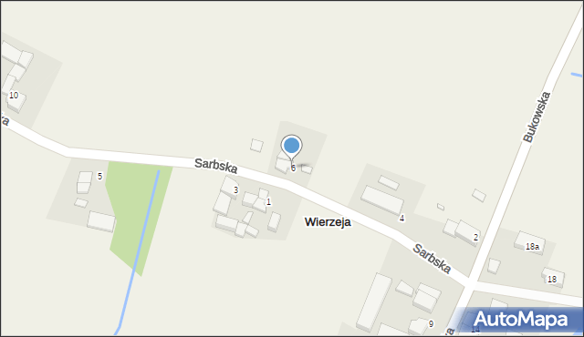 Wierzeja, Sarbska, 6, mapa Wierzeja