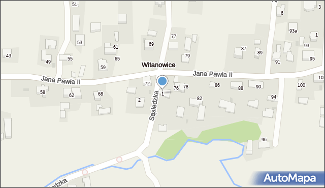 Witanowice, Sąsiedzka, 1, mapa Witanowice