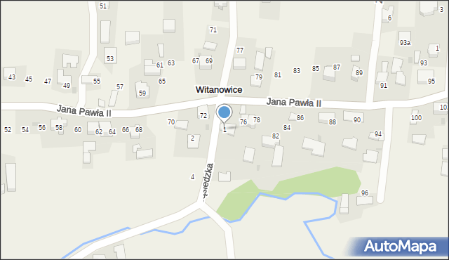 Witanowice, Sąsiedzka, 1, mapa Witanowice