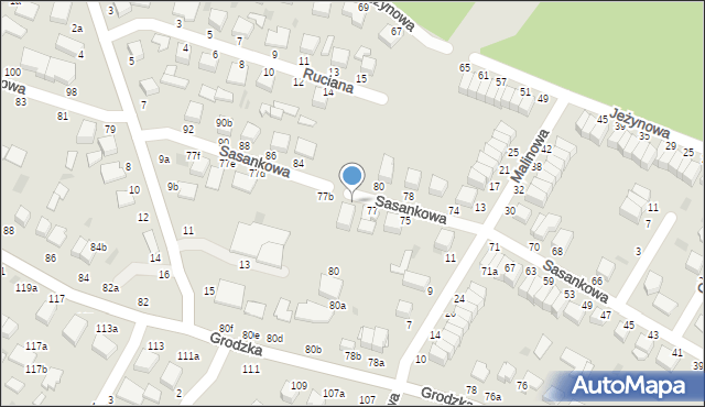 Włocławek, Sasankowa, 77a, mapa Włocławka