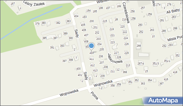 Wojnówko, Sady, 410, mapa Wojnówko