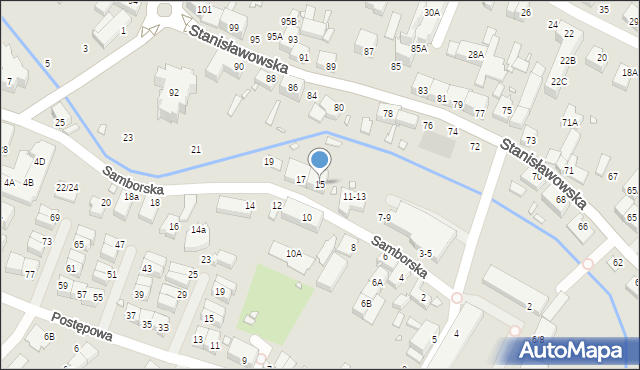 Wrocław, Samborska, 15, mapa Wrocławia