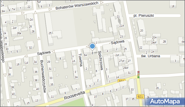 Zabrze, Sądowa, 6, mapa Zabrza