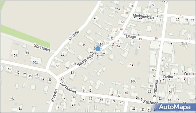 Zaklików, Sandomierska, 21, mapa Zaklików