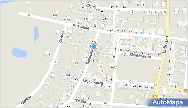 Zaklików, Sandomierska, 3, mapa Zaklików