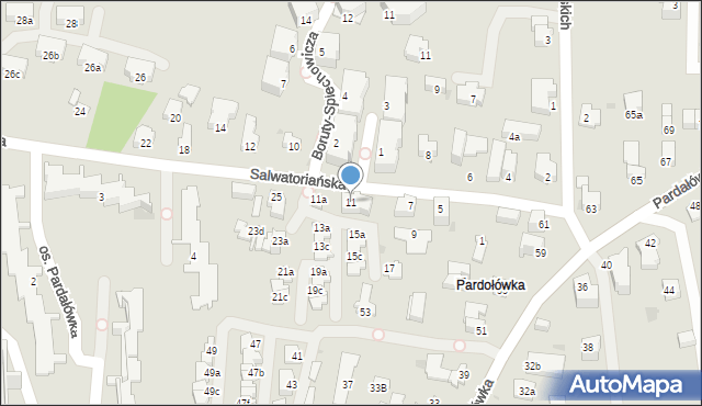 Zakopane, Salwatoriańska, 11, mapa Zakopanego