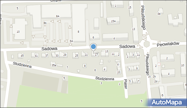 Zamość, Sadowa, 19, mapa Zamościa