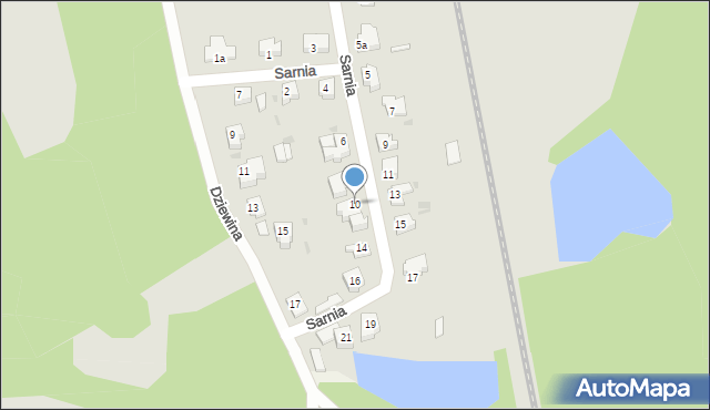 Żary, Sarnia, 10, mapa Żary