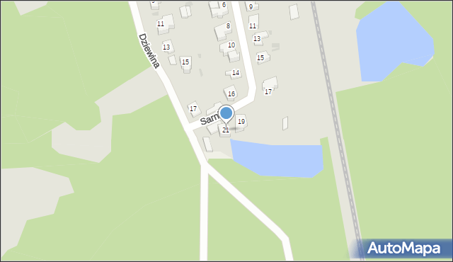 Żary, Sarnia, 21, mapa Żary