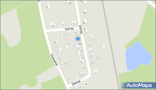 Żary, Sarnia, 6a, mapa Żary