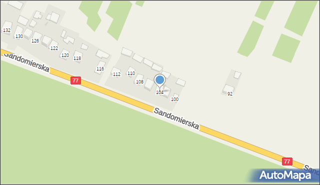 Zbydniów, Sandomierska, 104, mapa Zbydniów