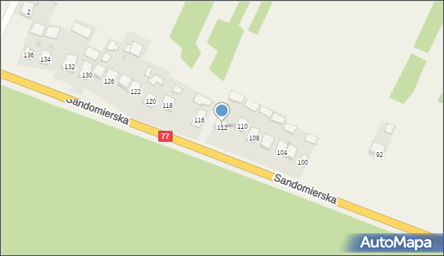 Zbydniów, Sandomierska, 112, mapa Zbydniów