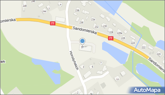 Zbydniów, Sandomierska, 57, mapa Zbydniów