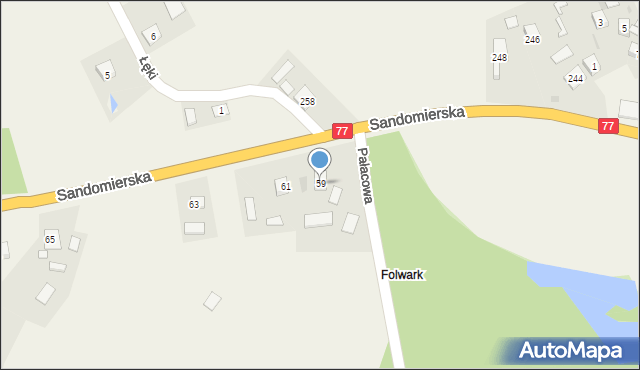 Zbydniów, Sandomierska, 59, mapa Zbydniów