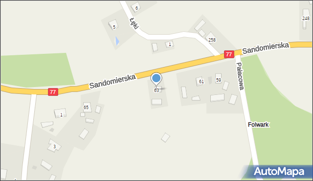 Zbydniów, Sandomierska, 63, mapa Zbydniów