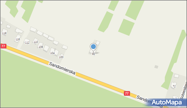 Zbydniów, Sandomierska, 92, mapa Zbydniów