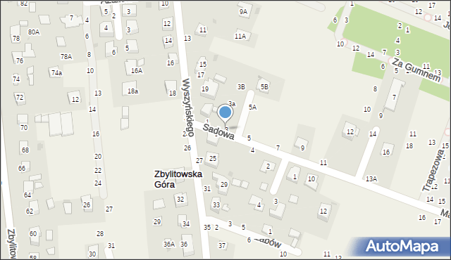 Zbylitowska Góra, Sadowa, 3, mapa Zbylitowska Góra