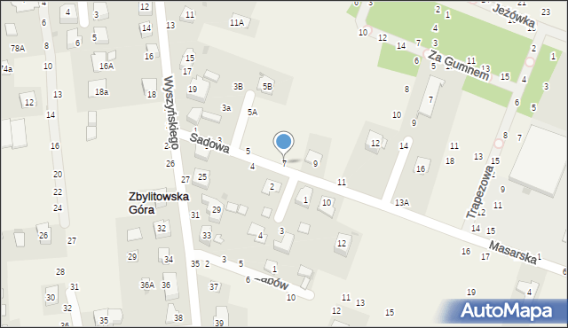 Zbylitowska Góra, Sadowa, 7, mapa Zbylitowska Góra