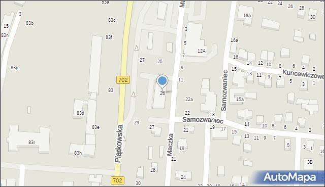 Zgierz, Samozwaniec Magdaleny, 26, mapa Zgierz