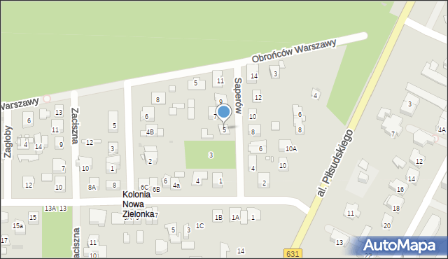 Zielonka, Saperów, 5, mapa Zielonka