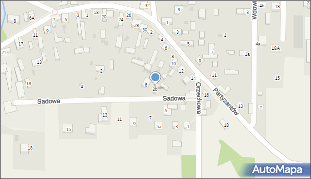 Złoty Potok, Sadowa, 2b, mapa Złoty Potok