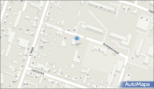 Aleksandrów Łódzki, Ściegiennego Piotra, ks., 4/4b, mapa Aleksandrów Łódzki