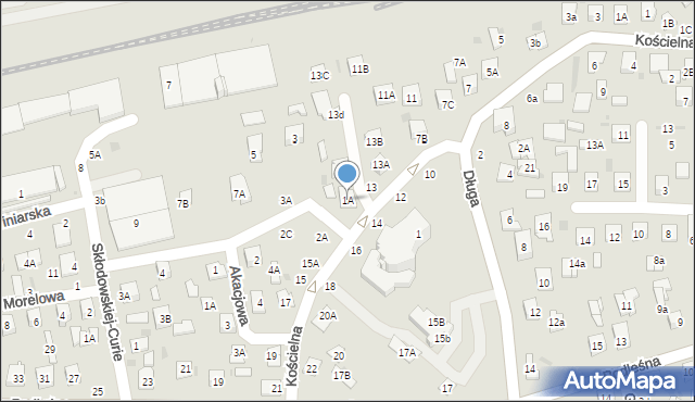 Biała Podlaska, Ściegiennego Piotra, ks., 1A, mapa Białej Podlaskiej