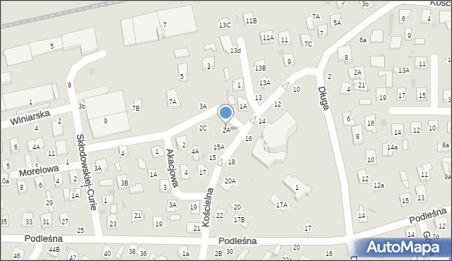 Biała Podlaska, Ściegiennego Piotra, ks., 2A, mapa Białej Podlaskiej