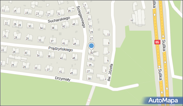 Białystok, Ściegiennego Piotra, ks., 31, mapa Białegostoku