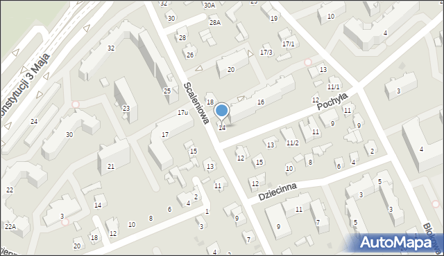 Białystok, Scaleniowa, 14, mapa Białegostoku