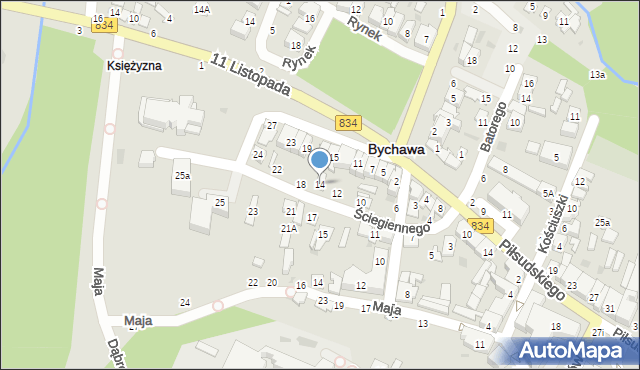 Bychawa, Ściegiennego Piotra, ks., 14, mapa Bychawa