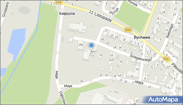 Bychawa, Ściegiennego Piotra, ks., 25, mapa Bychawa