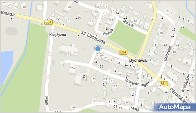 Bychawa, Ściegiennego Piotra, ks., 26, mapa Bychawa