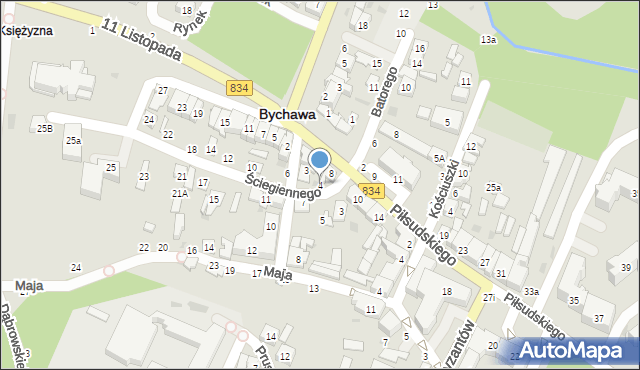 Bychawa, Ściegiennego Piotra, ks., 4, mapa Bychawa